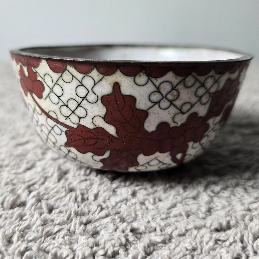 Chinese Cloisonne Floral Bowl
